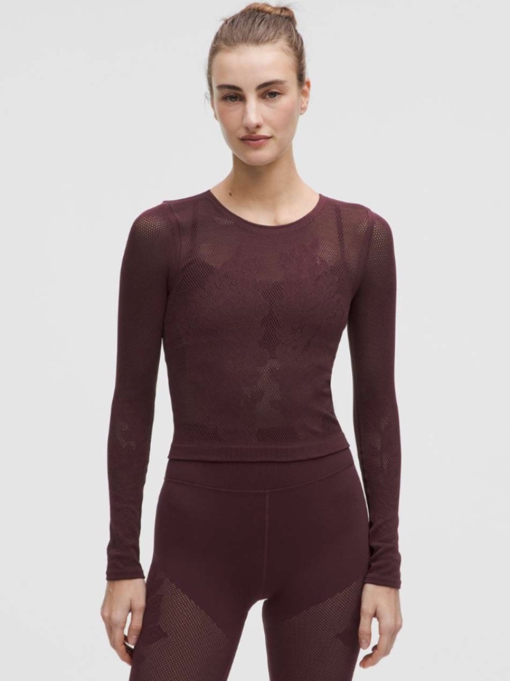 LULULEMON REVEALKNIT FLORAL LONG SLEEVE GOODNIGHT PLUM SIZE XL